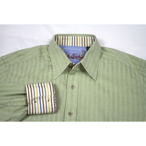 Robert Graham Mens Long Sleeve Button Front Flip Cuff Shirt Size Medium - Picture 2 of 10
